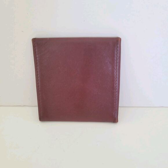 Must De Cartier Mini Coin Holder Wallet Bordeaux Leather Small Red Burgundy Pouc - Picture 3 of 7